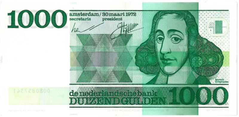 Nederland. 1000 gulden. Bankbiljet. Type 1972. Spinoza. - UNC.                                                                                                                                                                                                 