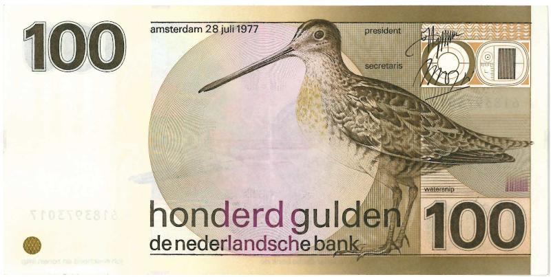Nederland/misdruk. 100 gulden. Bankbiljet. Type 1977. Snip. - Zeer Fraai +.                                                                                                                                                                                    