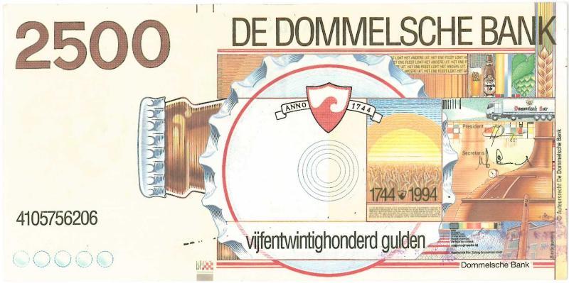 Reclamegeld. 2500 gulden.  - UNC.                                                                                                                                                                                                                              