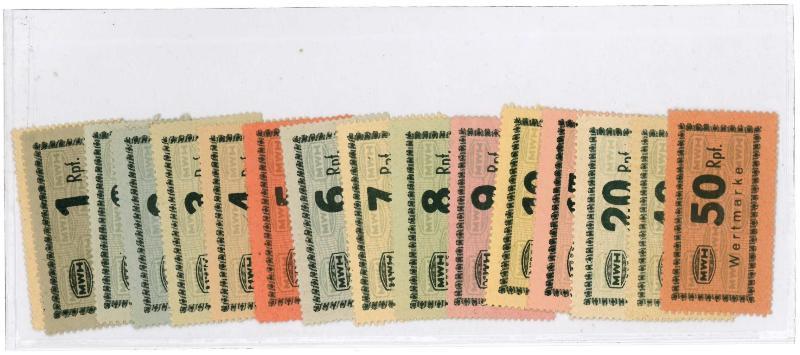 Kampgeld. wertmarke. Kantinegeld. 16 biljetten. - UNC.                                                                                                                                                                                                         