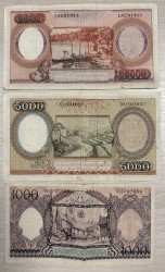 Lot 3 banknotes. - Very fine.