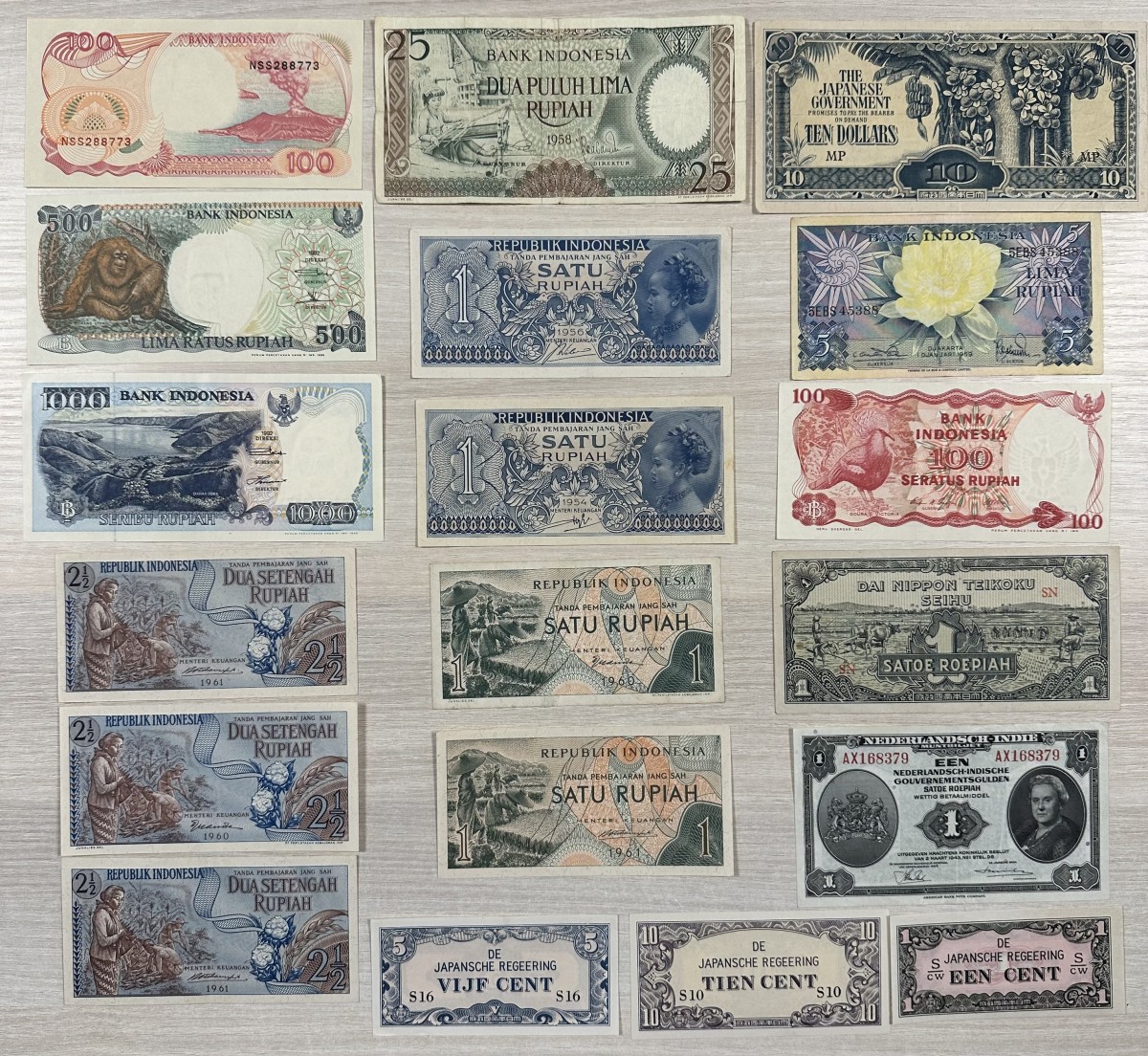 Lot 19 banknotes. - Very fine – UNC.