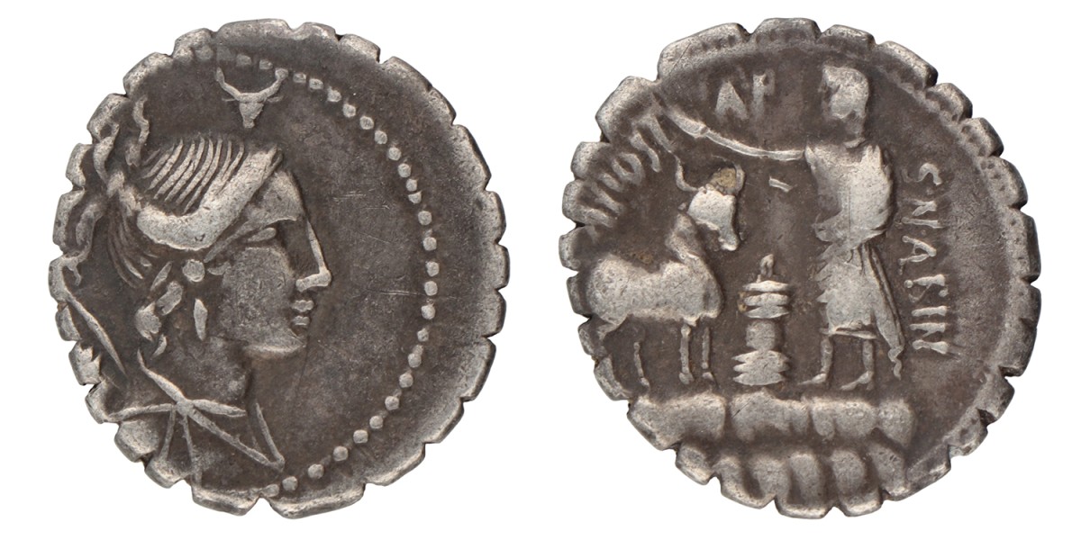 Roman Republic. A. Postumius Albinus. Denarius. ND (81 BC).
