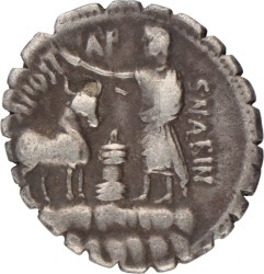Roman Republic. A. Postumius Albinus. Denarius. ND (81 BC).