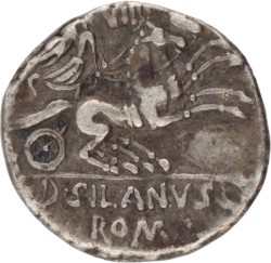 Roman Republic. D. Iunius Silanus L.f. Denarius. ND (91 BC).