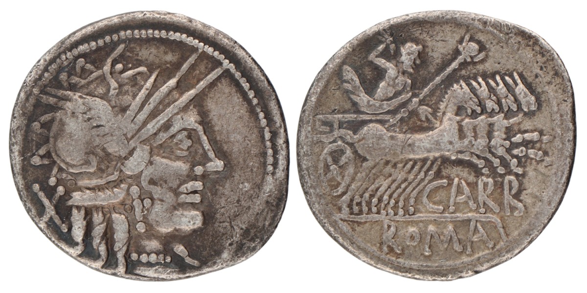Roman Republic. Cn Papirius Carbo. Denarius. ND (121 BC).