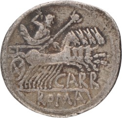 Roman Republic. Cn Papirius Carbo. Denarius. ND (121 BC).