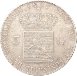 3 Gulden. Willem I. 1819 U. Zeer Fraai / Prachtig.