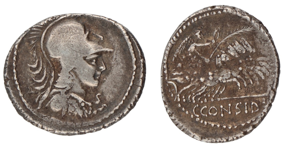 Roman Republic. C. Considius Paetus. Denarius. ND (46 BC).