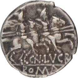 Roman Republic. Cn. Lucretius Trio. Denarius. ND (136 BC).