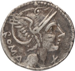 Roman Republic. L. Flaminius Chilo. Denarius. ND (109 - 108).