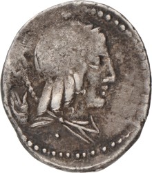 Roman Republic. L. Iulius Bursio. Denarius. ND (85 BC).