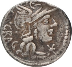 Roman Republic. L. Antestius Gragulus. Denarius. ND (115 BC).