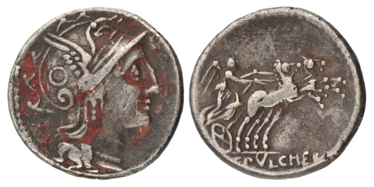 Roman Republic. C. Claudius Pulcher. Denarius. ND (110 - 109 BC).