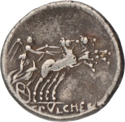 Roman Republic. C. Claudius Pulcher. Denarius. ND (110 - 109 BC).