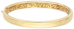 18K Geelgouden bangle armband met robijn, smaragd en saffier.