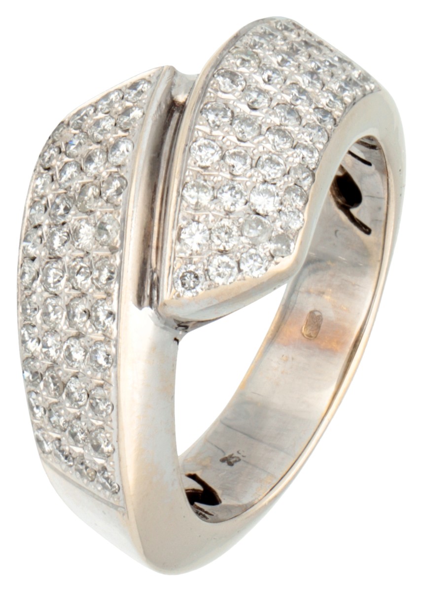 18K Witgouden ring met diamant.