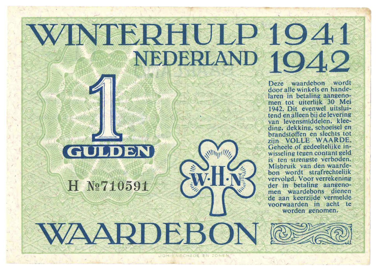 1 gulden 1941-1942. - Zeer Fraai.