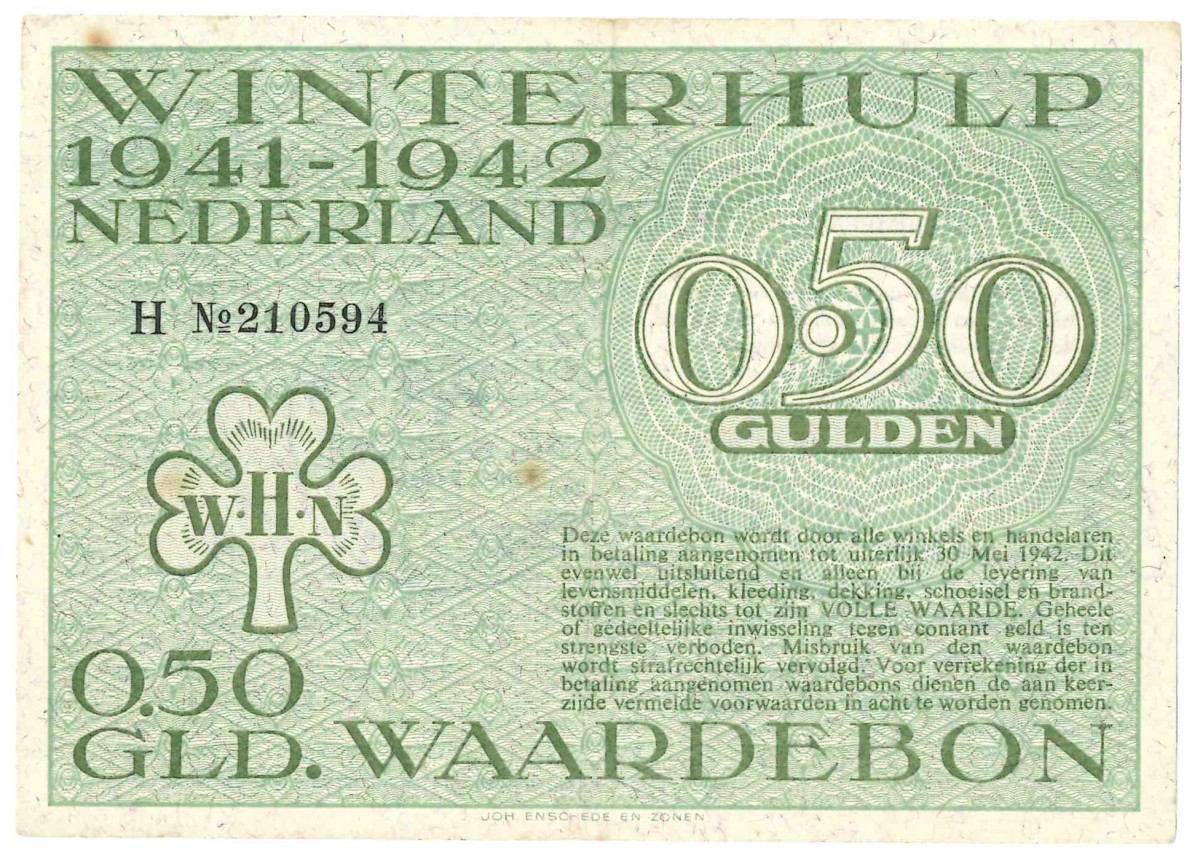 ½ gulden 1941-1942. - Zeer Fraai.