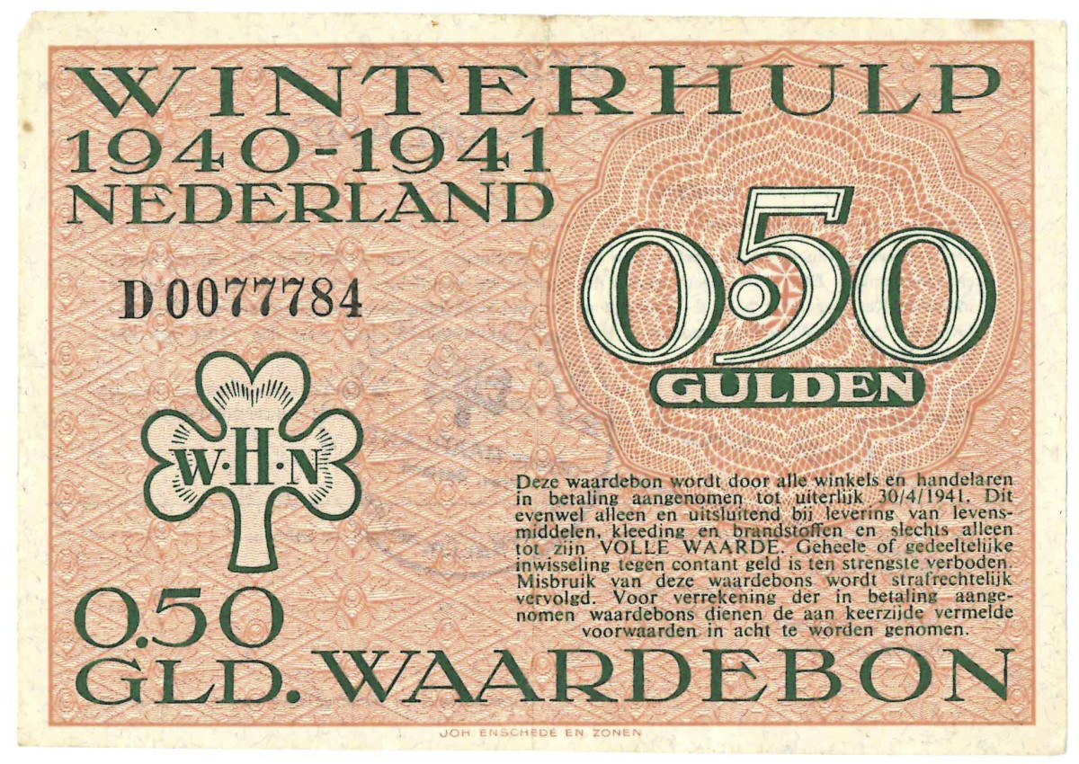 ½ gulden 1940-1941. - Zeer Fraai.