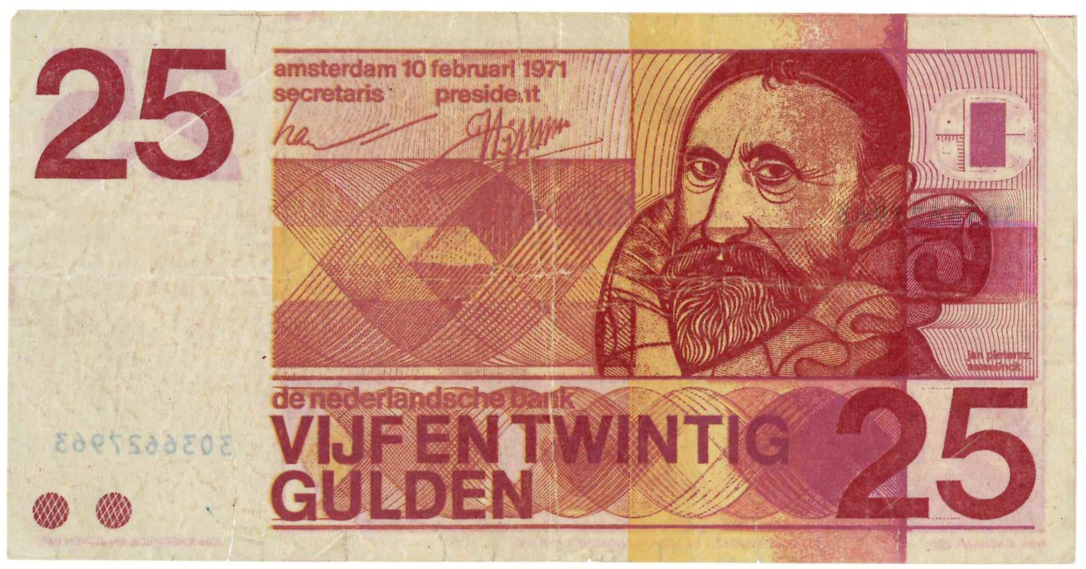 25 gulden vals. - Zeer Goed.