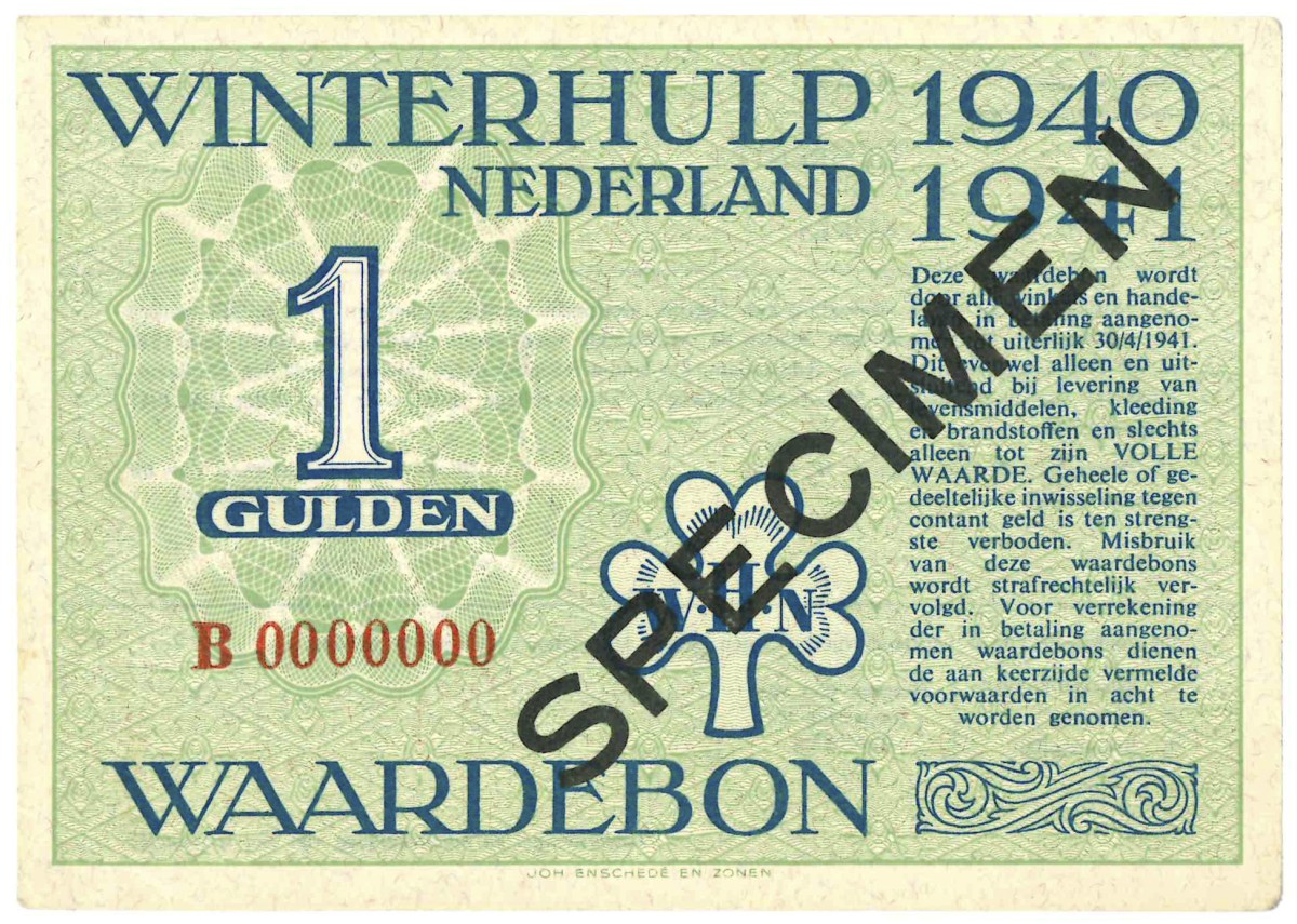 1 gulden. - Nagenoeg UNC.