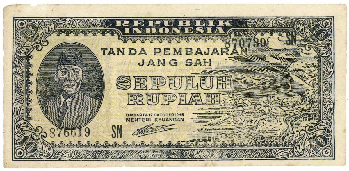 10 rupiah. - Fine / Very fine.