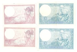 Lot 4 banknotes. - Very fine +.