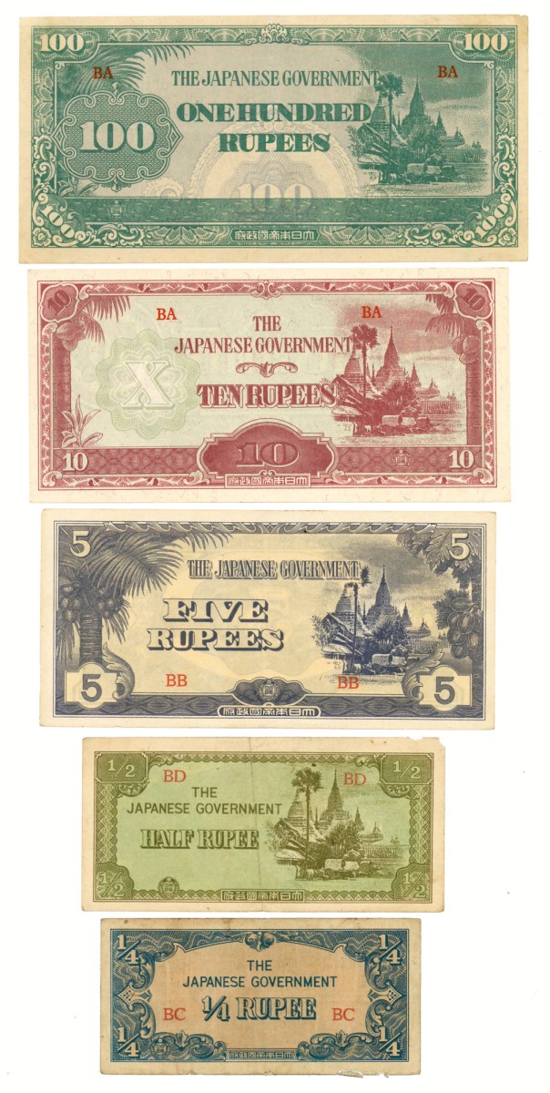 Lot 5 banknotes. - Very fine – UNC.