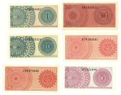 Lot 6 banknotes. - UNC.