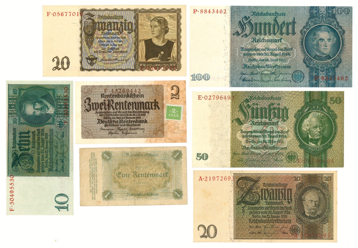 Lot 7 banknotes. - Very fine / Extremely fine.