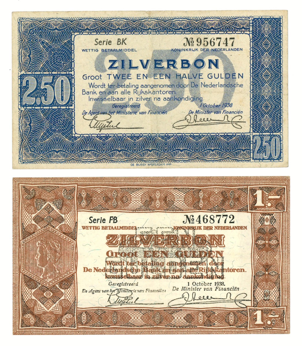 Lot 2 banknotes. - Zeer Fraai.