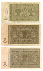 Lot 3 banknotes. - Fine / Very fine.