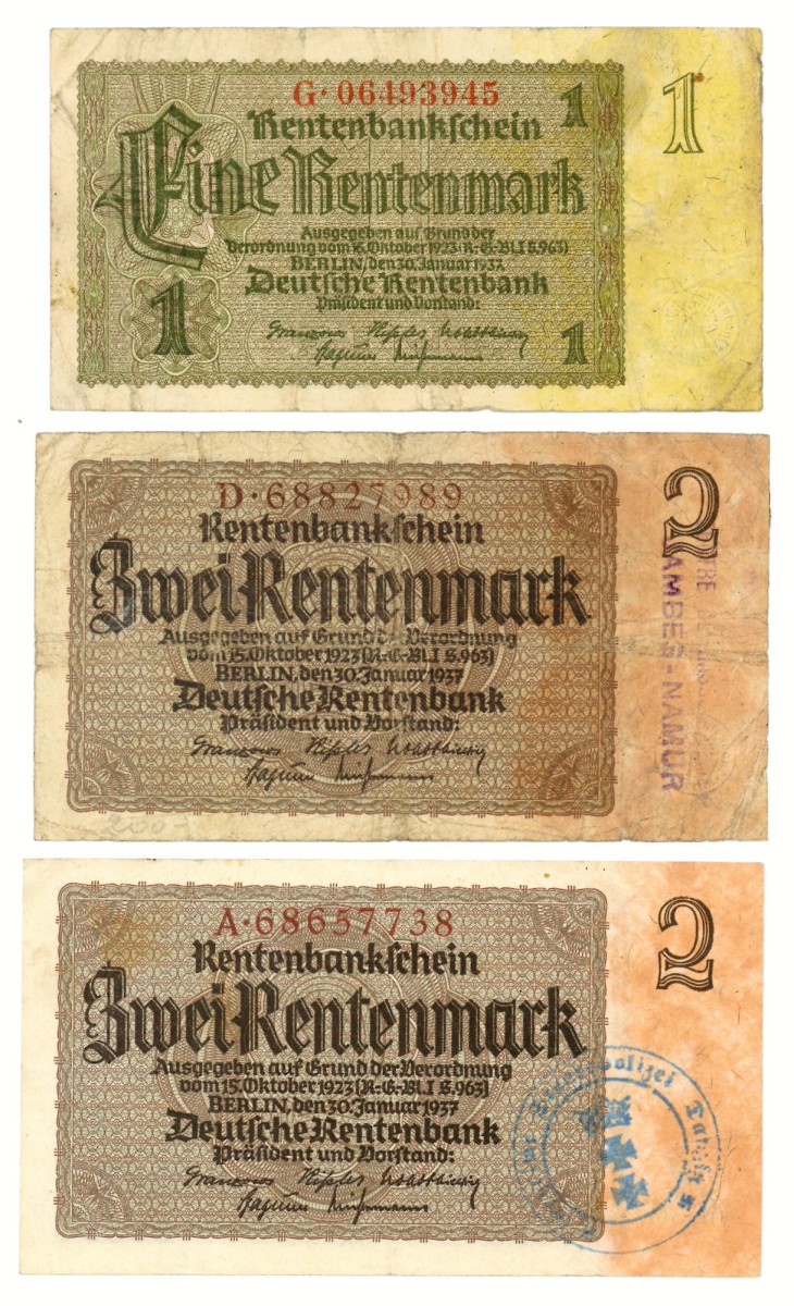 Lot 3 banknotes. - Fine / Very fine.