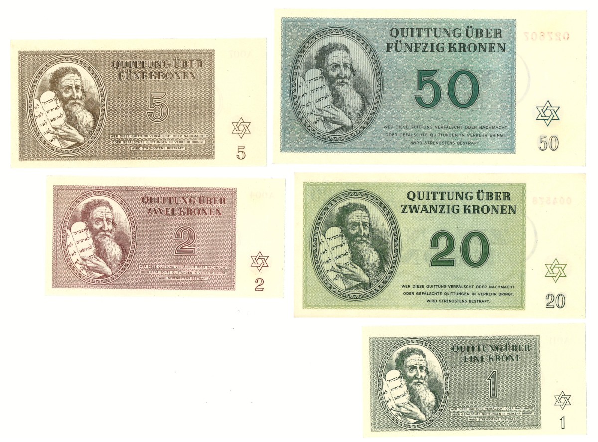 Lot 5 banknotes. - UNC.