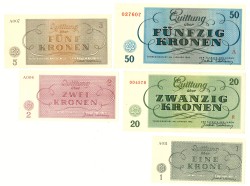 Lot 5 banknotes. - UNC.