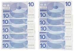 No reserve - Lot 10 bankbiljetten. - UNC -.