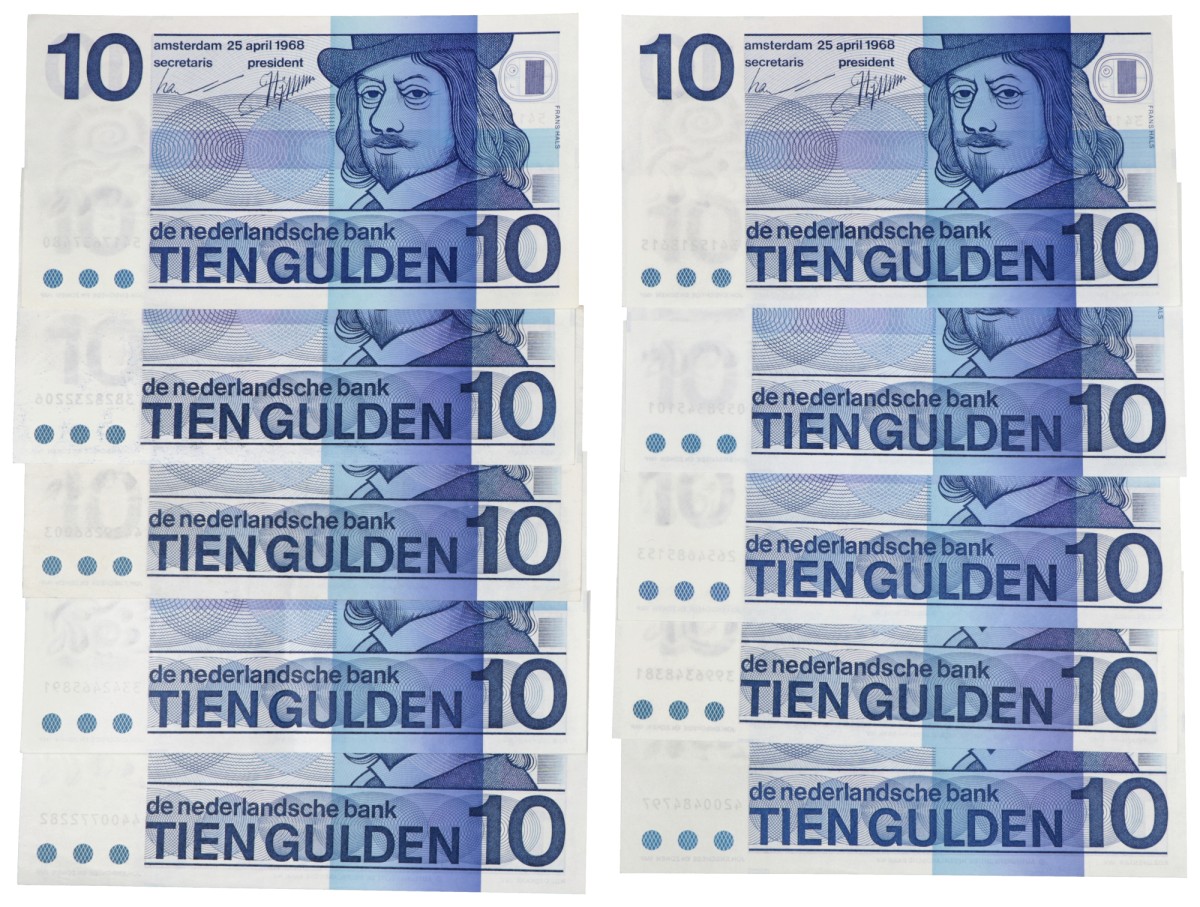 No reserve - Lot 10 bankbiljetten. - UNC -.