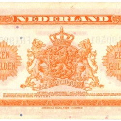 Nederland 1 gulden Muntbiljet Type 1943 Wilhelmina - Zeer Fraai / Prachtig