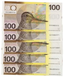 No reserve - Lot 5 bankbiljetten. - Prachtig.