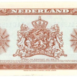 Nederland 1 gulden Muntbiljet Type 1945 Wilhelmina II - Prachtig +