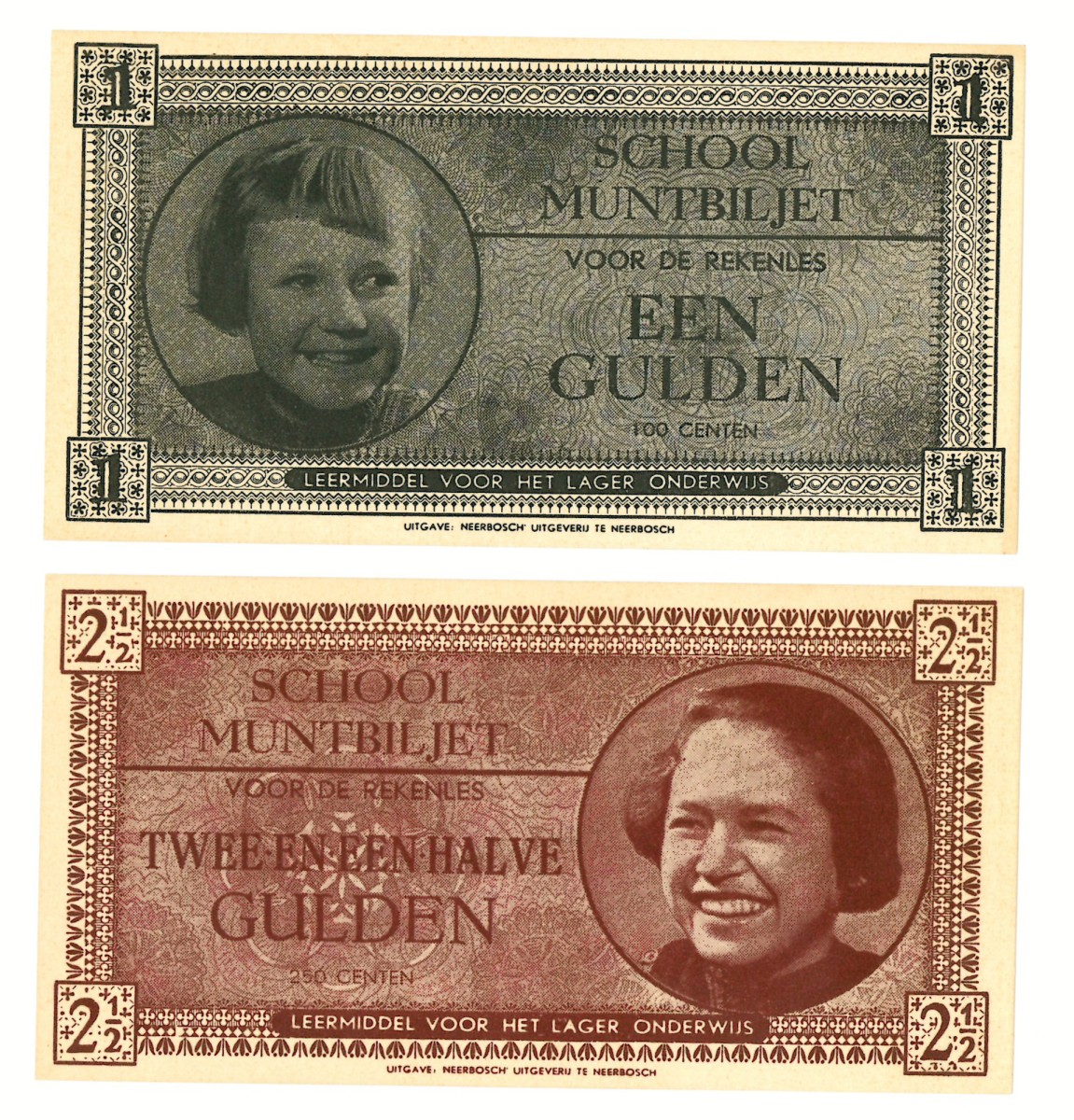 Lot 2 bankbiljetten. - UNC.