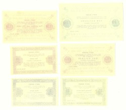 No reserve - Nederland. Lot 6 biljetten. Scheepsgeld. Type 1957. - UNC.