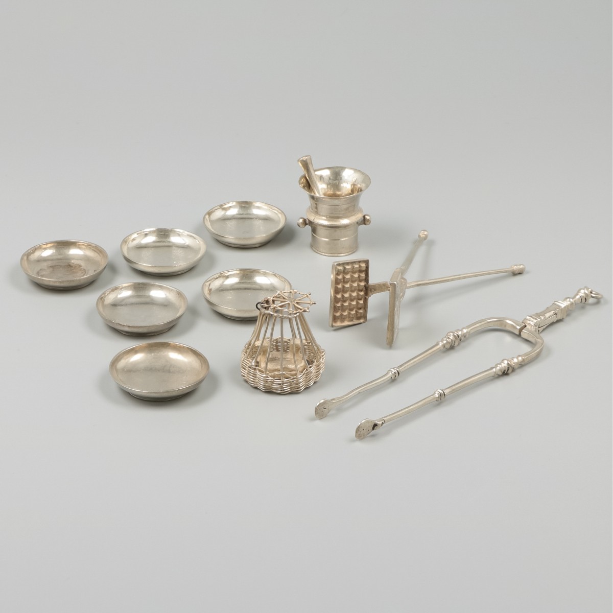10-delig lot miniaturen zilver.
