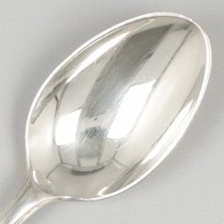 6-delige set theelepels Hollands rondfilet, zilver.