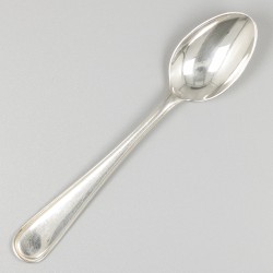 6-delige set theelepels Hollands rondfilet, zilver.