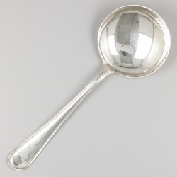 6-delige set bouillonlepels Hollands rondfilet, zilver.