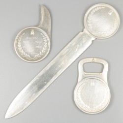 Christofle 3-delig lot "Napoleon Empereur", verzilverd.