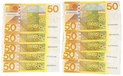 Lot 10 bankbiljetten. - Zeer Fraai.
