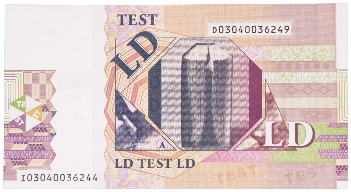 Testbiljet. - UNC.